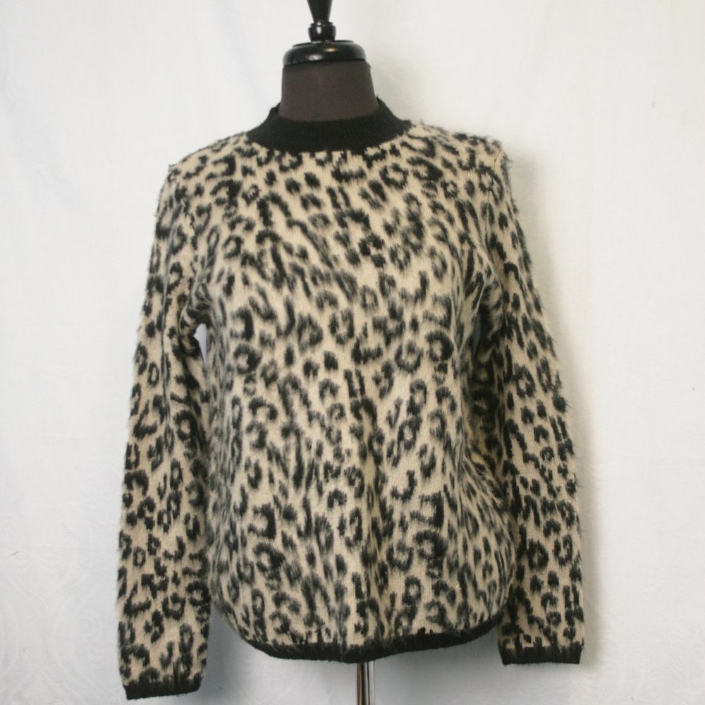 PRESS Fuzzy Leopard Spot Sweater